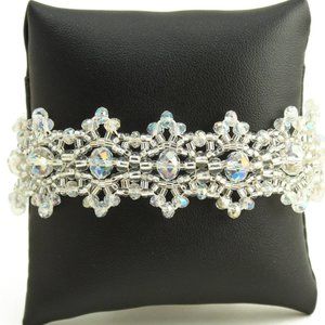 Czech Bead CRYSTALICIOUS Bracelet White, Silver
